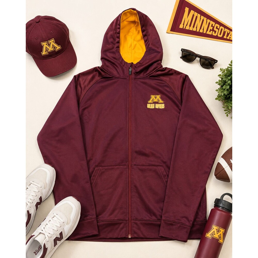 Colosseum Minnesota Golden Gophers Hoodie Mens XL Maroon‎ Full Zip Jacket
